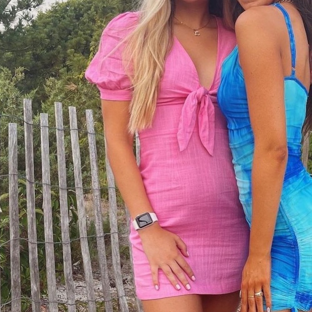 Pink dress with bow